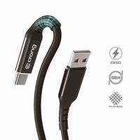 Crong Armor Link - 60W PD 3A USB-A to USB-C kabelis 150cm (melns)