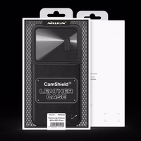 Nillkin CamShield Leather S viedtālruņa apvalks Samsung Galaxy S23+ ar kameras vāciņu melns