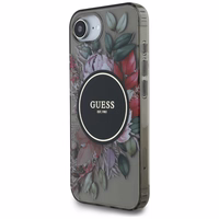 Guess IML Flowers magnētiskais viedtālruņa apvalks iPhone 16e - melns
