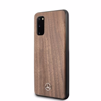 Mercedes Wood Line Walnut viedtālruņa apvalks Samsung Galaxy S20 – brūns