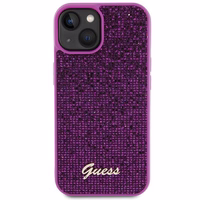 Guess Disco Metal Script viedtālruņa apvalks iPhone 15 - rozā