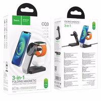 Bezvadu lādētājs Hoco 3in1 15W saderīgs ar MagSafe CQ3 melns