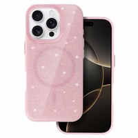 Magnētiskais Īpaši Plāns Spīdīgs viedtālruņa apvalks Iphone 13 Pro gaiši rozā