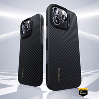 Benks Montage magnētiskais Armor Air Kevlar viedtālruņa apvalks ar PC rāmi 600D+1500D (M064) Iphone 16 Plus melns