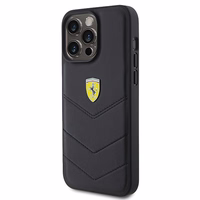 Ferrari dygsnots metāla logotipa apvalks iPhone 15 Pro Max – melns