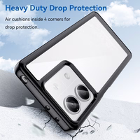 Viedtālruņa apvalks Xiaomi Redmi Note 13 5G ar silikona rāmi - melns