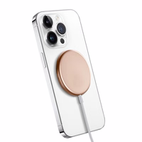 Crong MagSpot bezvadu lādētājs – Aluminum MagSafe 15W Inductive lādētājs (zeltains)