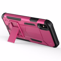 Zizo Hybrid Transformer Cover - Tough Cover iPhone X with Kickstand (Hot rozā/melns)