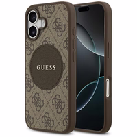 Guess 4G Circle Classic Logo Magnētiskais viedtālruņa apvalks iPhone 17 - brūna