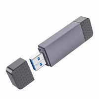 Atmiņas karšu lasītājs Hoco HB45 USB-C/USB-A 2-in-1 USB3.0 pelēks