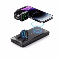 Power Bank Veger "W1156" melns 10000mAh (bezvadu uzlāde 15W / PD 22.5W / QC3.0)