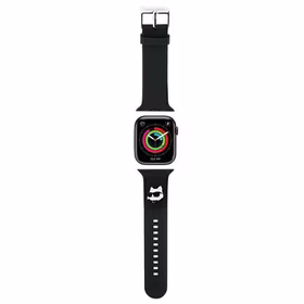 Karl Lagerfeld 3D Rubber Choupette Heads Siksniņa for Apple Watch 38/40/41mm - Melns