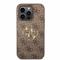 Guess GUHCP15X4GMGBR iPhone 15 Pro Max 6.7" brūns/brūns cietais apvalks 4G Liels Metal Logo