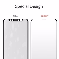 Spigen Glass FC rūdītais stikls ar melnu rāmi iPhone X / XS / 11 Pro