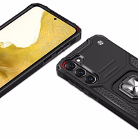 Wozinsky Ring Armor viedtālruņa apvalks Samsung Galaxy S23 bruņu apvalks ar magnētisku turētāju un gredzenu melns