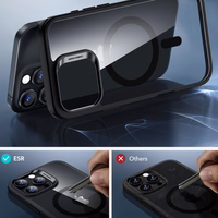 ESR Classic Hybrid Halolock Magnētiskais viedtālruņa apvalks + rūdītais stikls iPhone 16 Pro Max - caurspīdīgs ar melnu rāmi