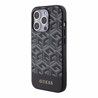 Guess GCube Stripes Magnētiskais viedtālruņa apvalks iPhone 15 Pro - melns