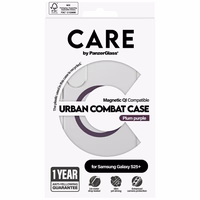 CARE by PanzerGlass Flagship Urban Combat Purple QI viedtālruņa apvalks Samsung Galaxy S25+ - caurspīdīgs