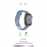 Puro Icon silikona siksniņa Apple Watch 42/44/45/49 mm - gaiši zils (2 gab.)