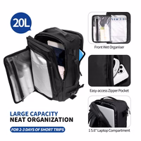 Tech-Protect Defender S50 mugursoma Ryanair un Wizzar, 20L klēpjdatoram - melna