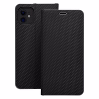 Viedtālruņa apvalks (m) - LUNA Book Carbon IPHONE XR melns (m)