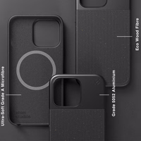 ATOM STUDIOS maciņš SPLIT WOOD FIBRE MAGSAFE IPHONE 13 PRO melns