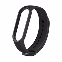 Silikona siksna XIAOMI Mi Band 5 / 6 / 7 melna (01)