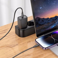 Lādētājs viedtālrunim Hoco USB C QC PD 30W + kabelis USB C uz Lightning N62 melns