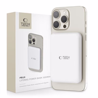 Tech-Protect LifeMag PB10 portatīvais lādētājs ar MagSafe 5000mAh 15W USB-C ports - balta + USB-C kabelis