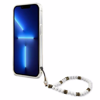 Guess GUHCP13LKPSWH iPhone 13 Pro / 13 6.1" caurspīdīgs cietais apvalks White Pearl