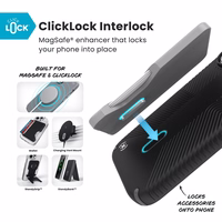 Speck Presidio2 Grip ClickLock & MagSafe - iPhone 17 Pro maciņš (melns / Slate pelēks / balts)