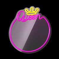 Neon MIRROR LED QUEEN warm balts rozā FMNE04 Forever Light