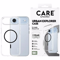 CARE by PanzerGlass Flagship Urban Explorer viedtālruņa apvalks ar melnu MagSafe iPhone Air - caurspīdīgs