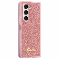 Guess Glitter Script viedtālruņa apvalks Samsung Galaxy Z Fold 5 - rozā
