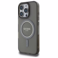 Guess IML Glitter Circle Magnētiskais apvalks iPhone 16 Pro Max - melns