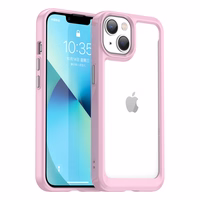 Outer Space viedtālruņa apvalks iPhone 14 Plus cietais vāks ar gēla rāmi rozā