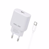 Beline Tīkla lādētājs 1x USB-C 25W + USB-C kabelis balta PD 3.0 BLNCW25C GaN
