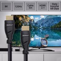 Qoltec 50353 HDMI v2.1 Cable Ultra high speed 8K | 60Hz | 26AWG | zelta | 5m