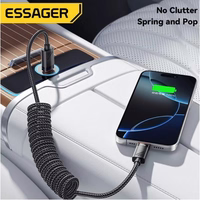 USB Kabelis Essager "Chuan2" melns 100W "Type-C / Type-C" 120cm