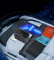 Choetech PD6028 EU / US / AUS / UK ceļojumu adapteris 2x USB-C 2x USB-A 100W - melns