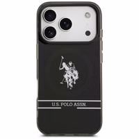 US Polo DH un apakšējās joslas logotips Magnētiskais apvalks iPhone 17 Pro - melns