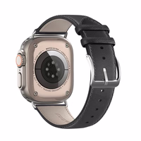 DUX DUCIS siksniņa YS dabīgās ādas Apple Watch 38 / 40 / 41 mm melna