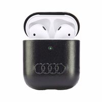 Audi ādas liela logotipa apvalks AirPods 1 / 2 - melna