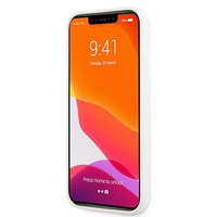 Guess GUHCP13SLS4GGWH iPhone 13 mini 5.4 silikona 4G logotipu kietais apvalks - balts