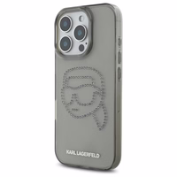 Karl Lagerfeld KLHCP16XHKHDCELK iPhone 16 Pro Max 6.9" melns/melns cietais apvalks IML Rhinestones Karl galva