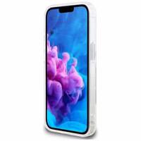 Guess IML Glitter Circle magnētiskais viedtālruņa apvalks iPhone 16e - caurspīdīgs