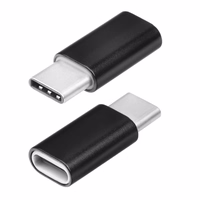Adapteris Micro USB (sieviešu) uz Type-C (vīriešu) melns