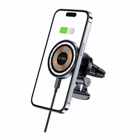 Tech-Protect MM15W-V5 automašīnas tālruņa turētājs ar MagSafe 15W indukcijas lādētāju, stiprināms pie gaisa ventilācijas - melns