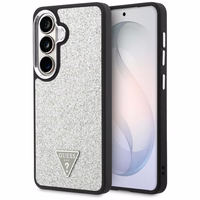 Guess maciņš Fixed Glitter Triangle MagSafe for Samsung Galaxy S26 sudraba