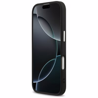 Guess Mirdzošs Trīsstūra Logotips Magnētiskais viedtālruņa apvalks iPhone 17 - melns